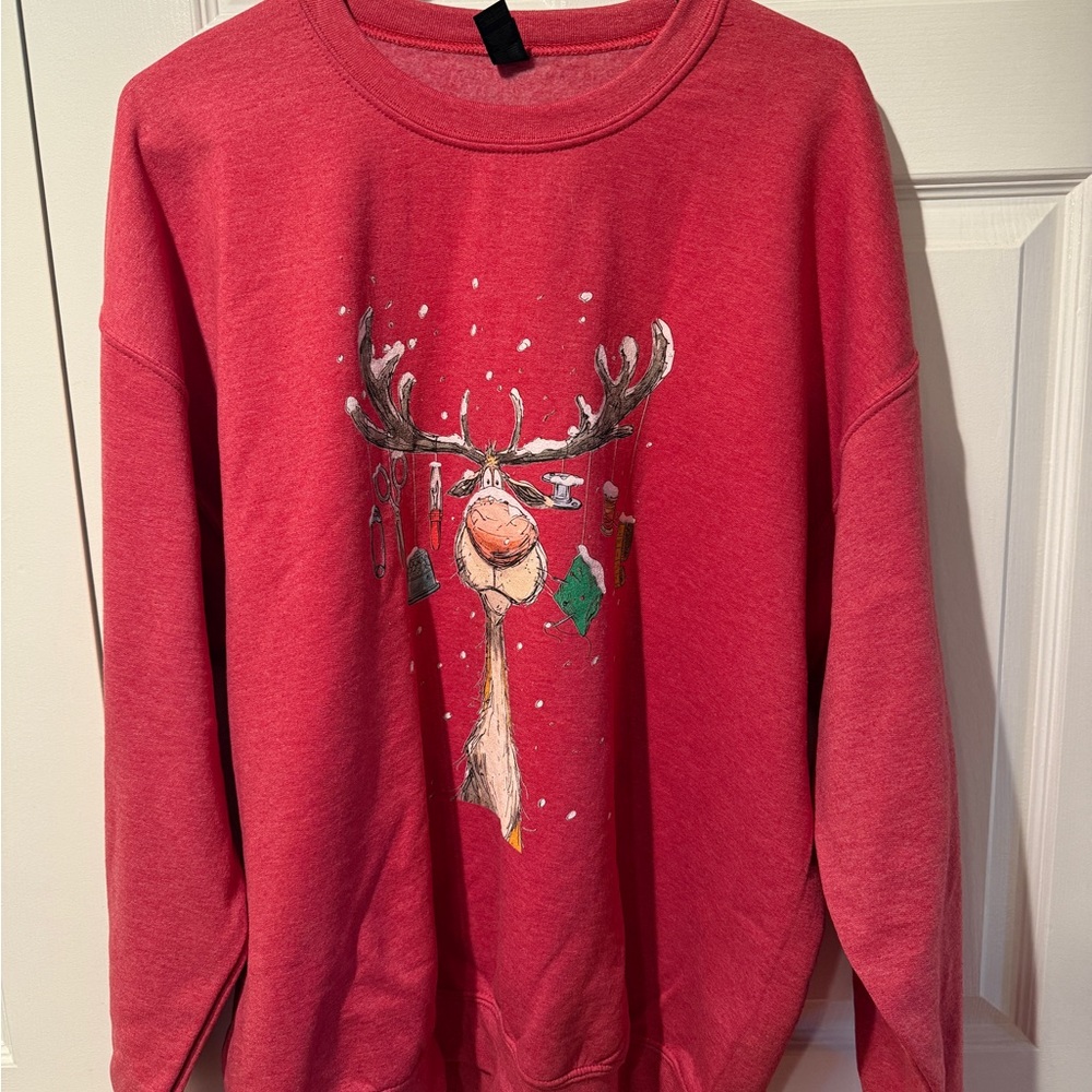 Red Reindeer Graphic Sweatshirt